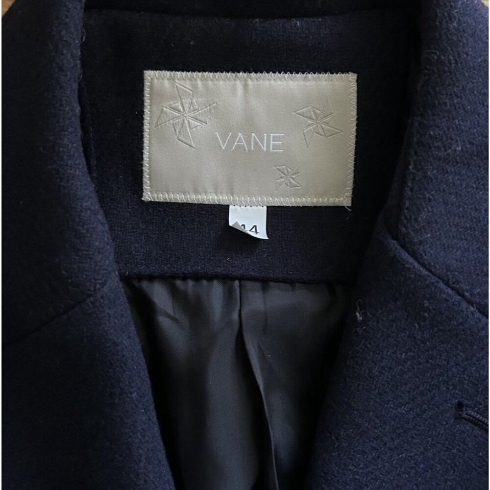 Vane Men's Navy Wool Herringbone 2 Button Blazer Size 44R Fall Winter Classic - Picture 11 of 12